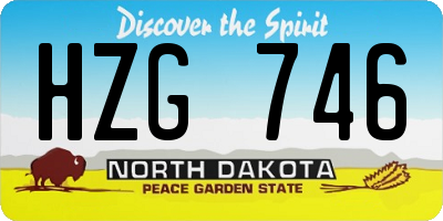 ND license plate HZG746