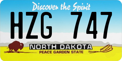 ND license plate HZG747