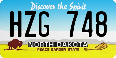 ND license plate HZG748