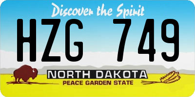 ND license plate HZG749