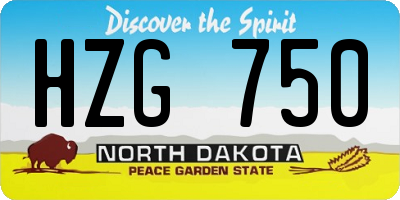 ND license plate HZG750