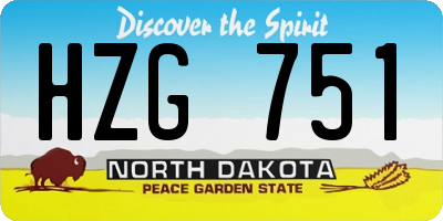 ND license plate HZG751