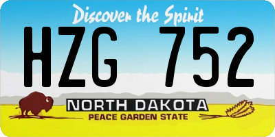 ND license plate HZG752
