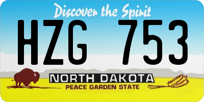ND license plate HZG753