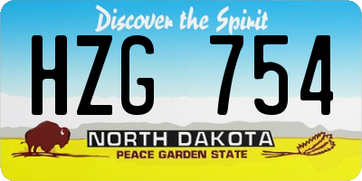 ND license plate HZG754