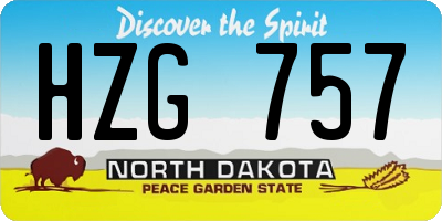 ND license plate HZG757