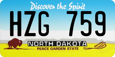 ND license plate HZG759