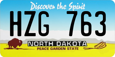 ND license plate HZG763