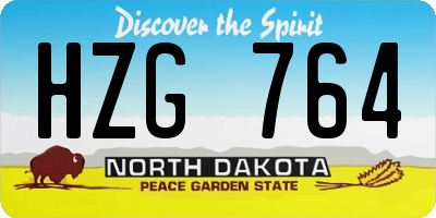 ND license plate HZG764