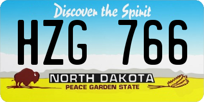 ND license plate HZG766