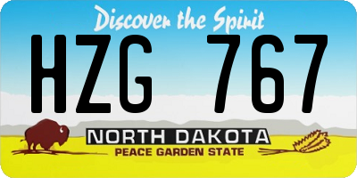 ND license plate HZG767