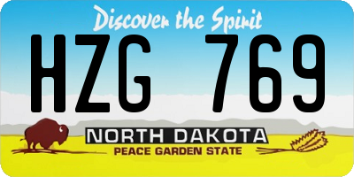 ND license plate HZG769