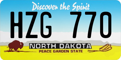 ND license plate HZG770
