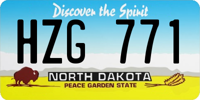 ND license plate HZG771