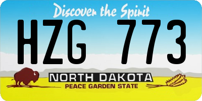 ND license plate HZG773