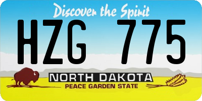 ND license plate HZG775