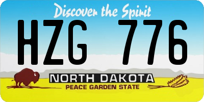 ND license plate HZG776