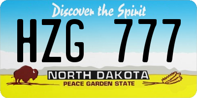 ND license plate HZG777