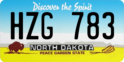 ND license plate HZG783
