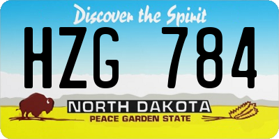 ND license plate HZG784