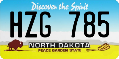 ND license plate HZG785
