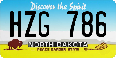 ND license plate HZG786