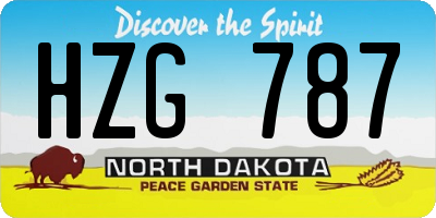 ND license plate HZG787