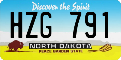 ND license plate HZG791