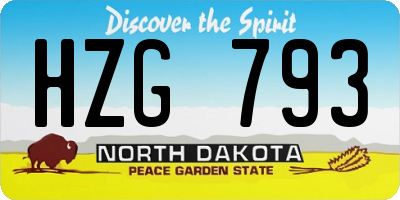ND license plate HZG793