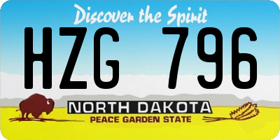 ND license plate HZG796