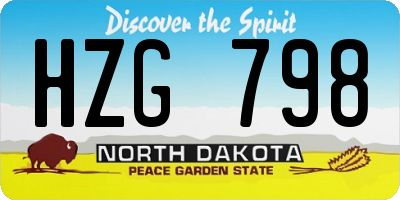 ND license plate HZG798