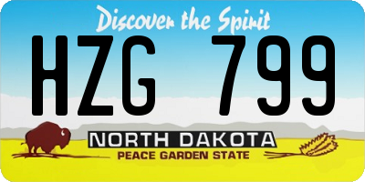 ND license plate HZG799