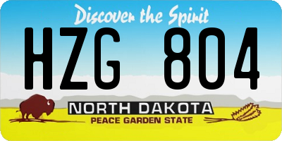ND license plate HZG804