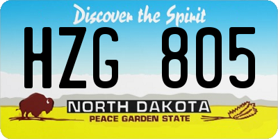 ND license plate HZG805