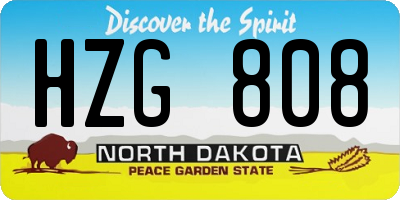 ND license plate HZG808