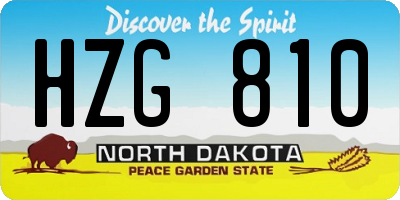 ND license plate HZG810