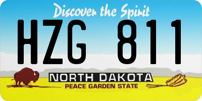 ND license plate HZG811