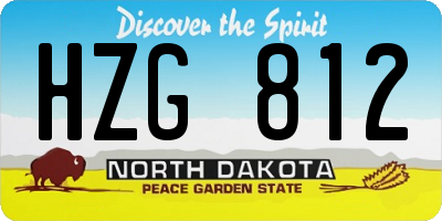 ND license plate HZG812