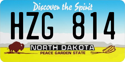 ND license plate HZG814