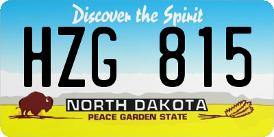 ND license plate HZG815
