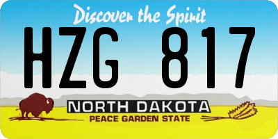 ND license plate HZG817