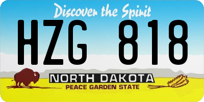 ND license plate HZG818