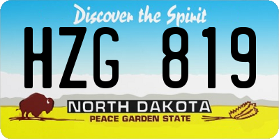 ND license plate HZG819