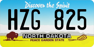 ND license plate HZG825