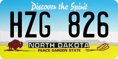 ND license plate HZG826