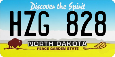 ND license plate HZG828