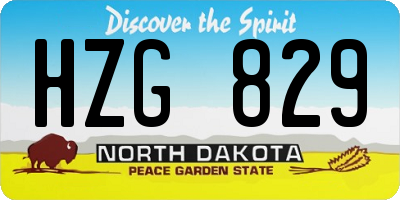 ND license plate HZG829