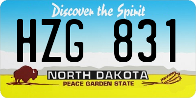 ND license plate HZG831