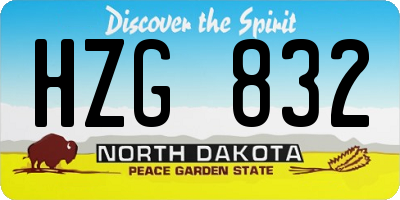 ND license plate HZG832