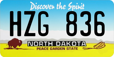 ND license plate HZG836